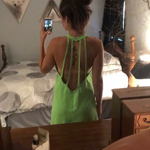 Lime Green Sexy Strappy Back Dress